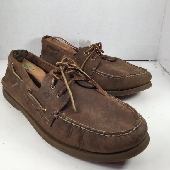 Sperry Top-sider Shoes Gold Cup Authentic Men's Original Rivingston 140 M Tan - Picture 1 of 9